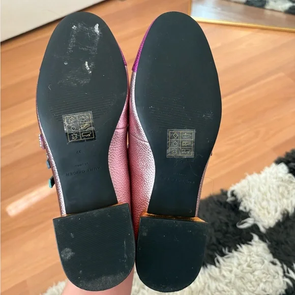 Kurt Geiger Women's Pink and Teal Mary Jane Flats - Picture 5 of 5